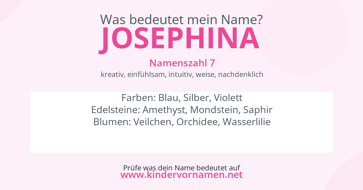 Was bedeutet der Name Josephina?