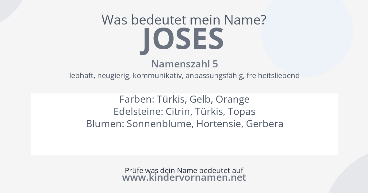 Was bedeutet der Name Joses?