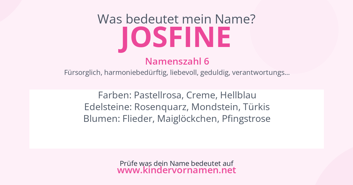 Was bedeutet der Name Josfine?