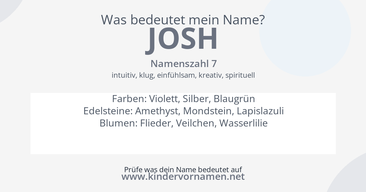 Was bedeutet der Name Josh?