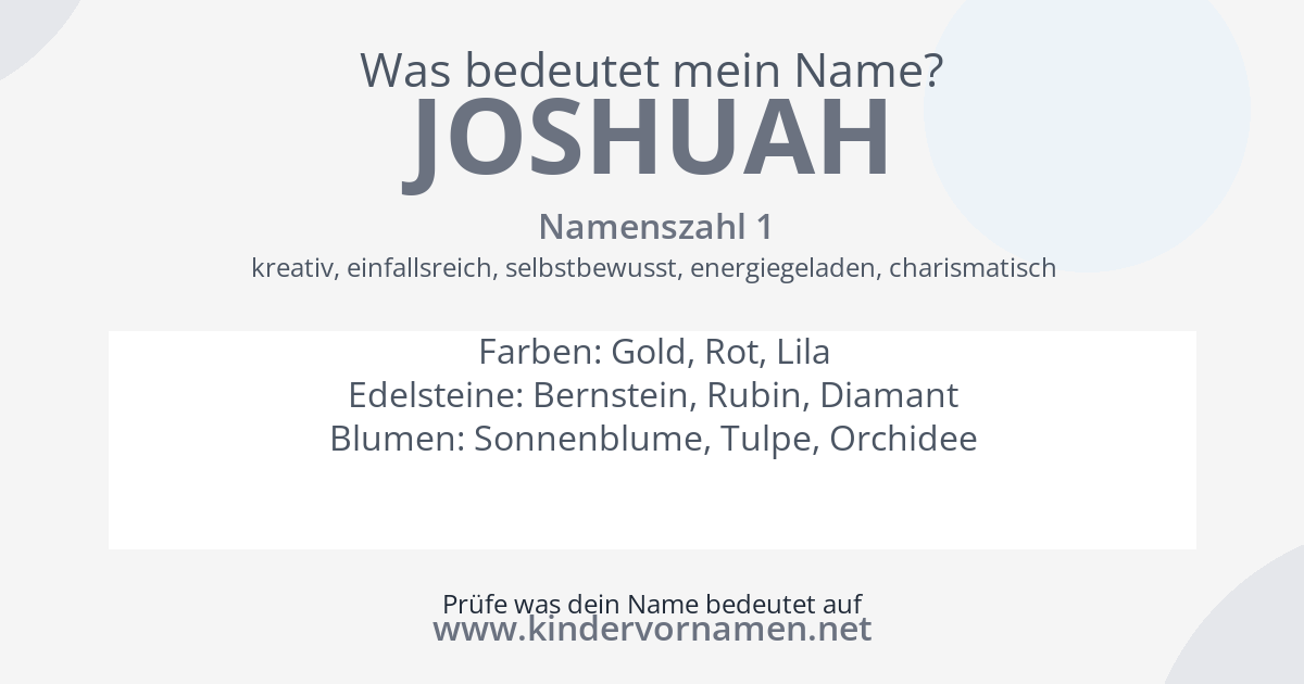 Was bedeutet der Name Joshuah?