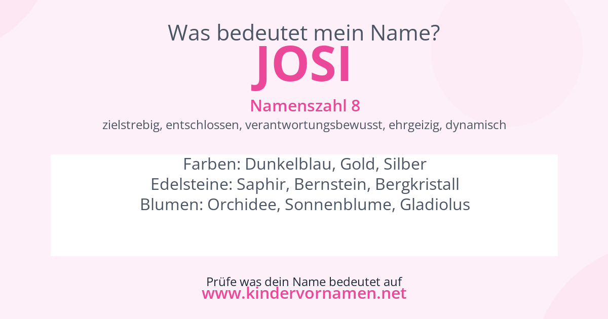 Was bedeutet der Name Josi?