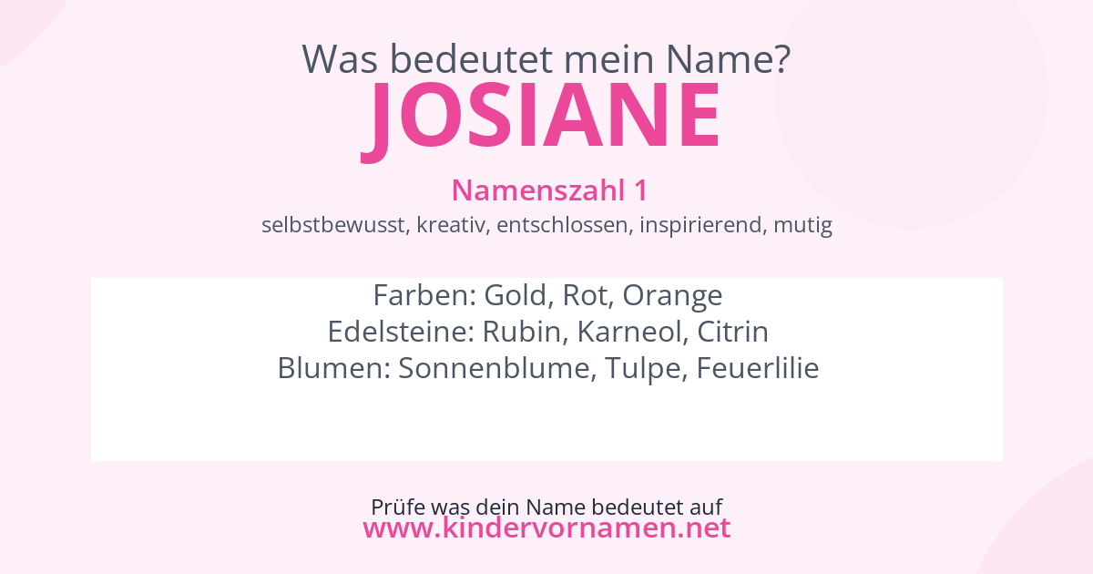Was bedeutet der Name Josiane?