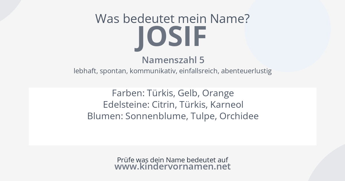 Was bedeutet der Name Josif?