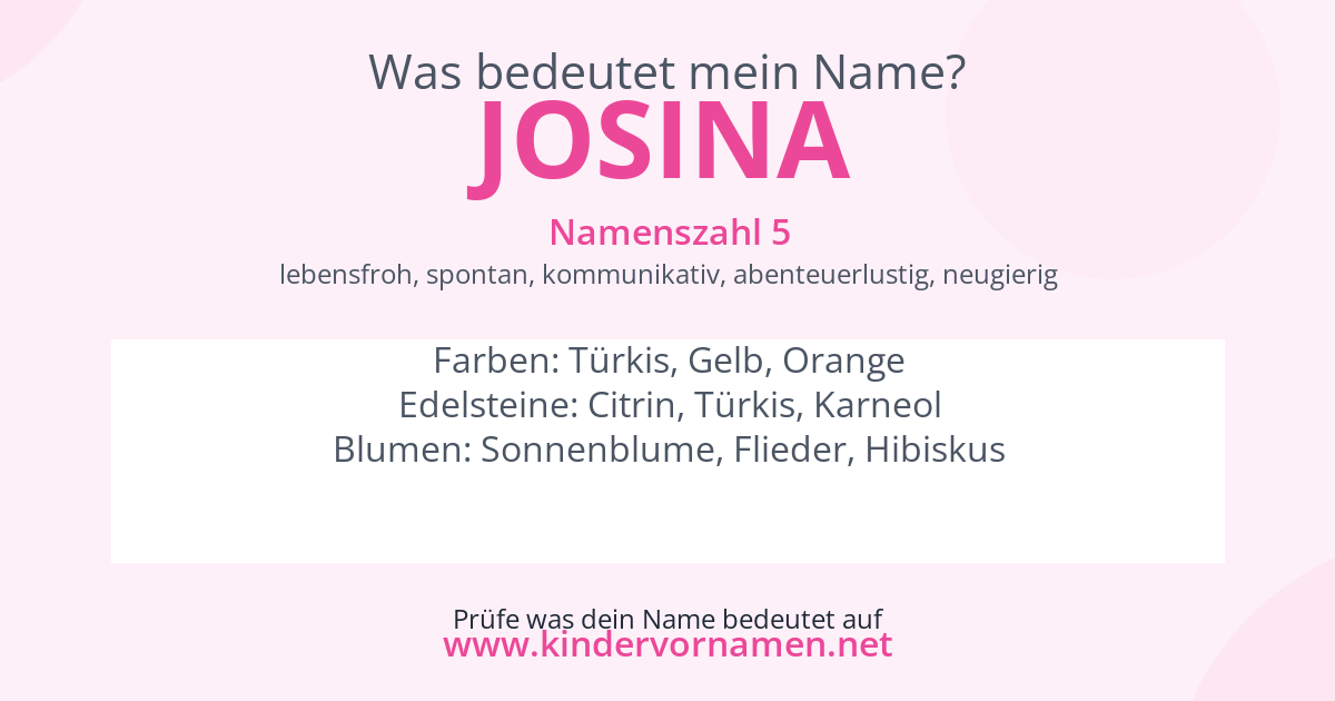 Was bedeutet der Name Josina?