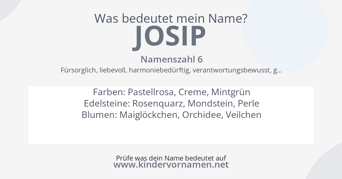 Was bedeutet der Name Josip?