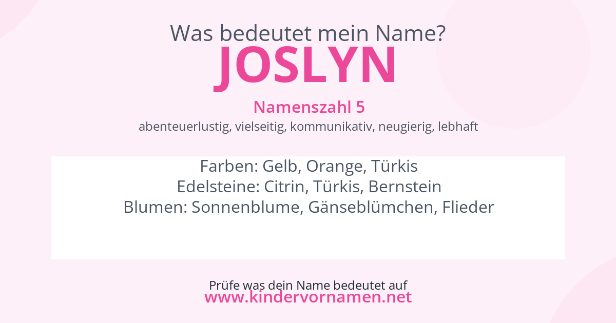 Was bedeutet der Name Joslyn?