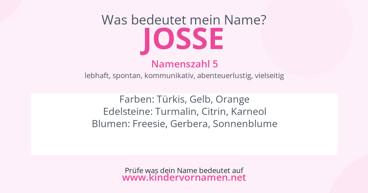Was bedeutet der Name Josse?