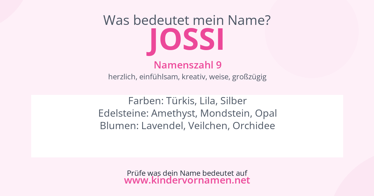Was bedeutet der Name Jossi?