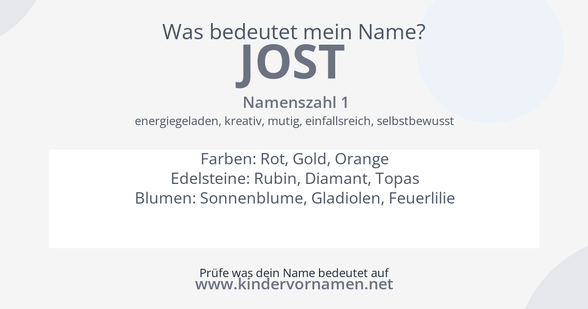 Was bedeutet der Name Jost?