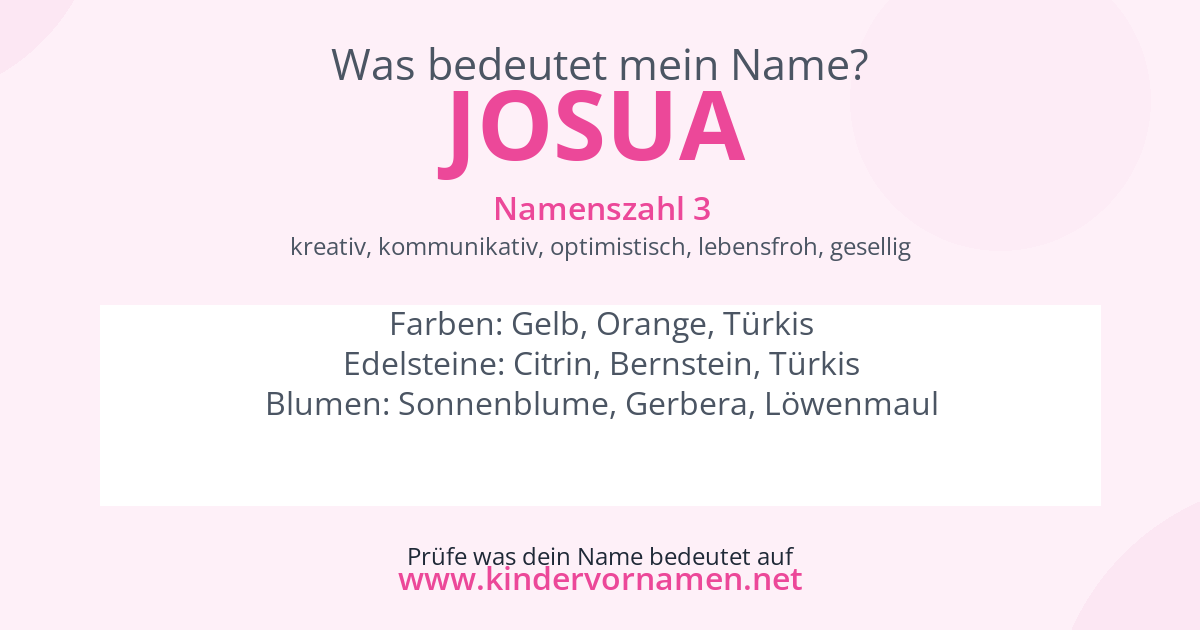 Was bedeutet der Name Josua?