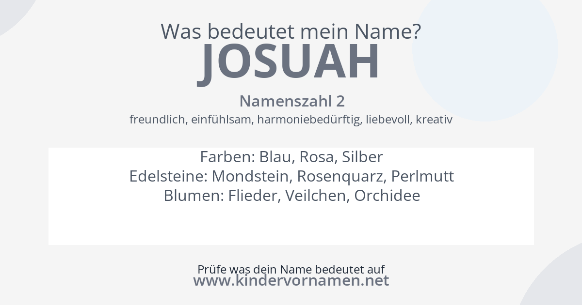 Was bedeutet der Name Josuah?