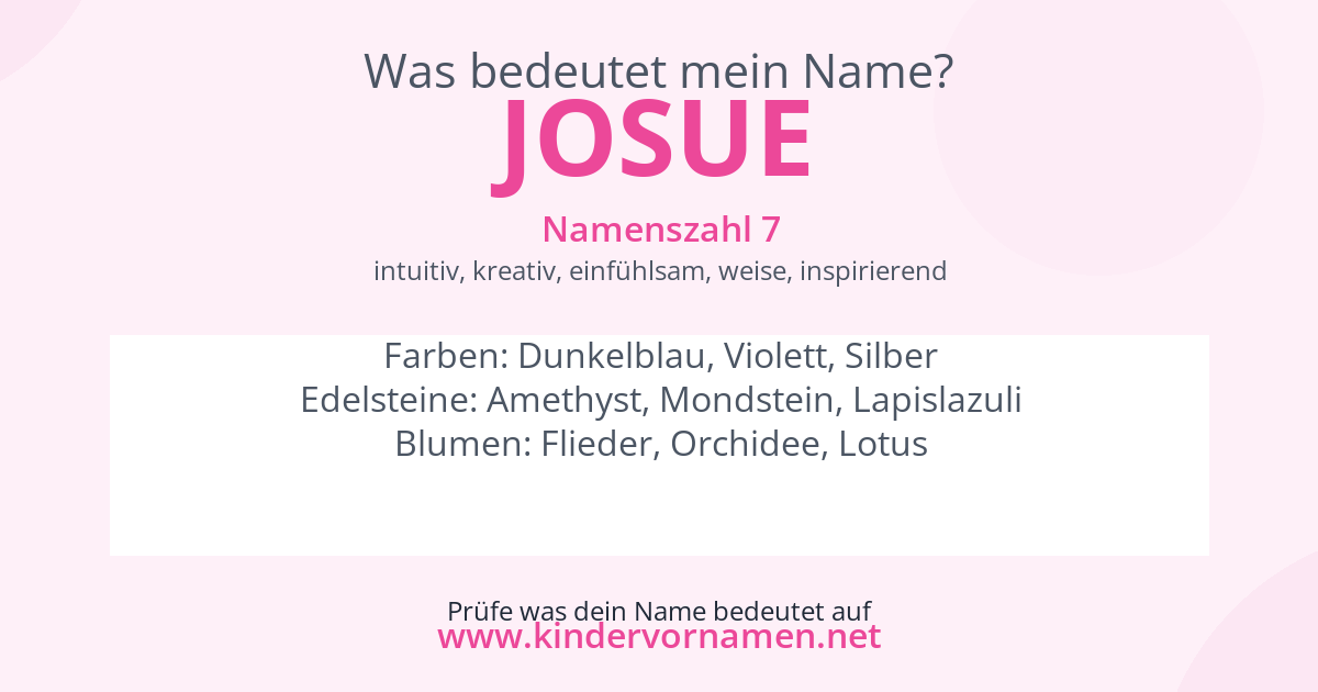 Was bedeutet der Name Josue?
