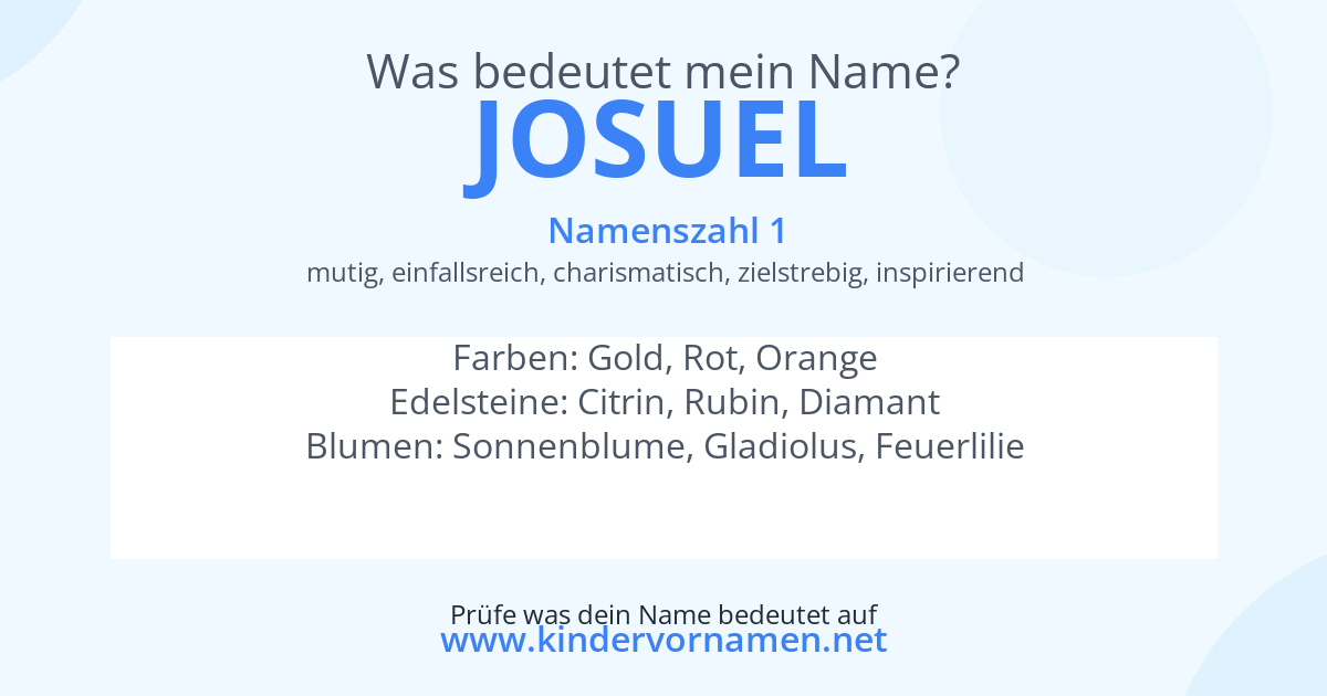 Was bedeutet der Name Josuel?