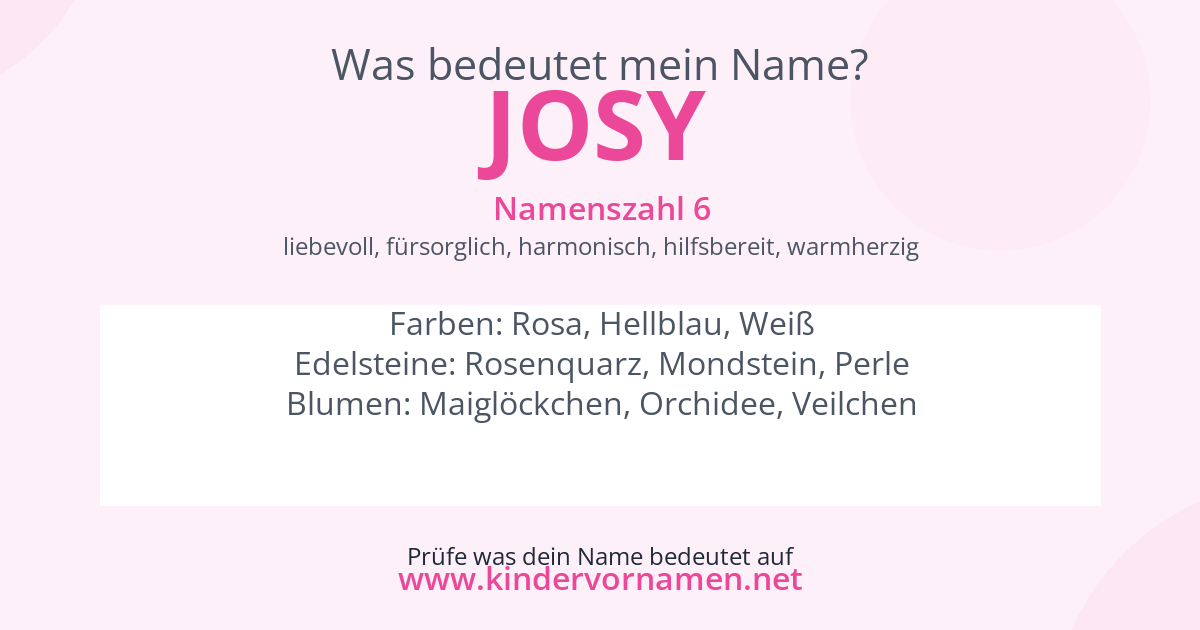 Was bedeutet der Name Josy?