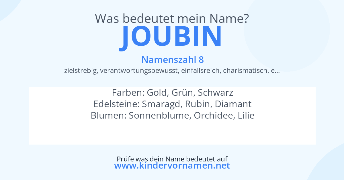 Was bedeutet der Name Joubin?