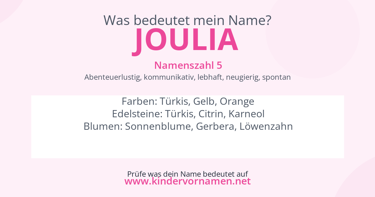 Was bedeutet der Name Joulia?