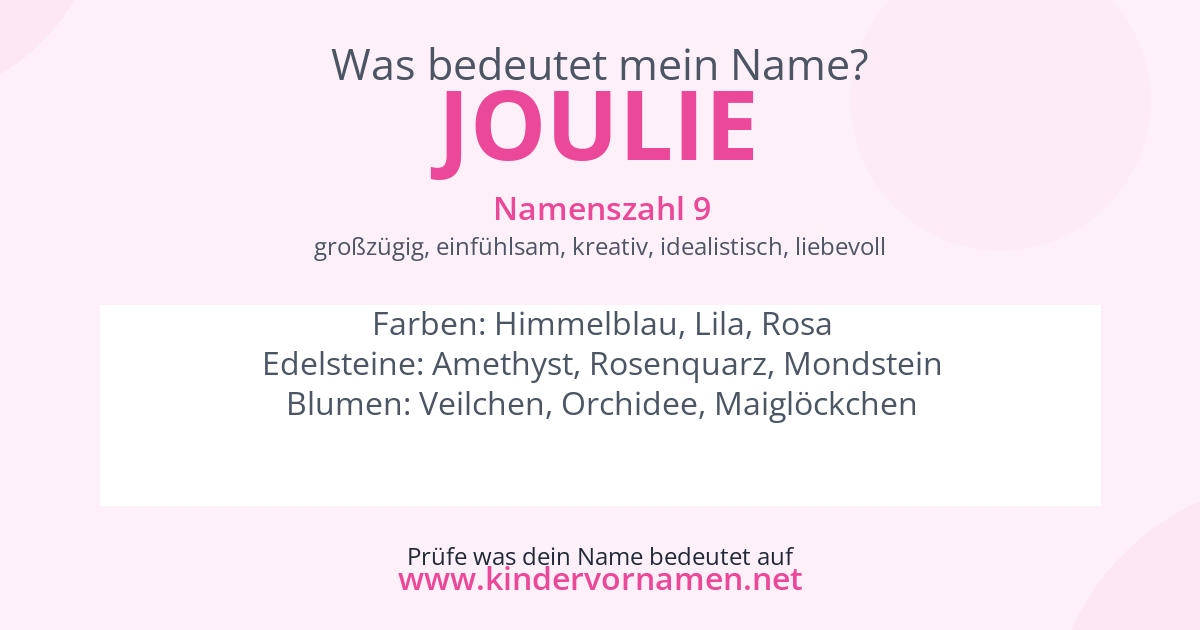 Was bedeutet der Name Joulie?