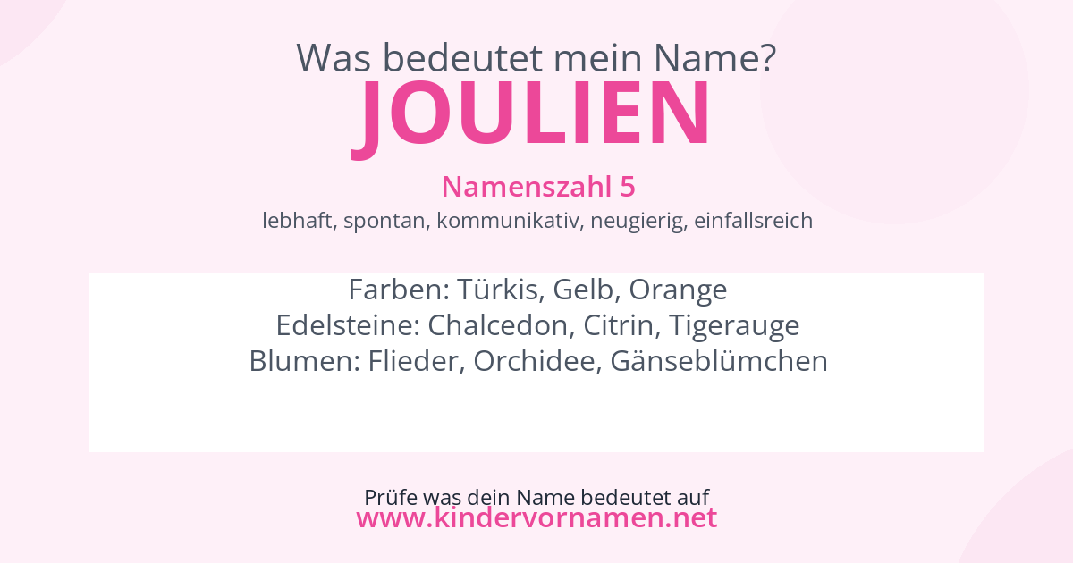 Was bedeutet der Name Joulien?