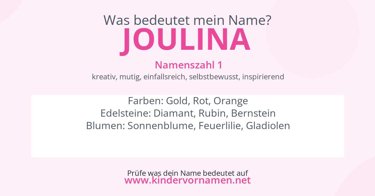Was bedeutet der Name Joulina?