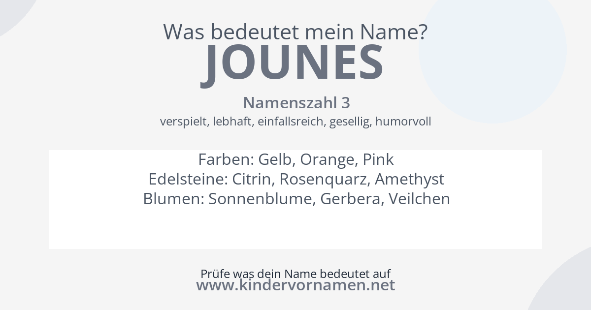 Was bedeutet der Name Jounes?