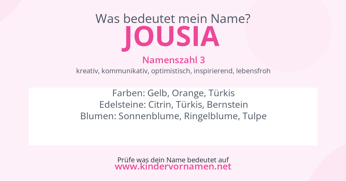 Was bedeutet der Name Jousia?