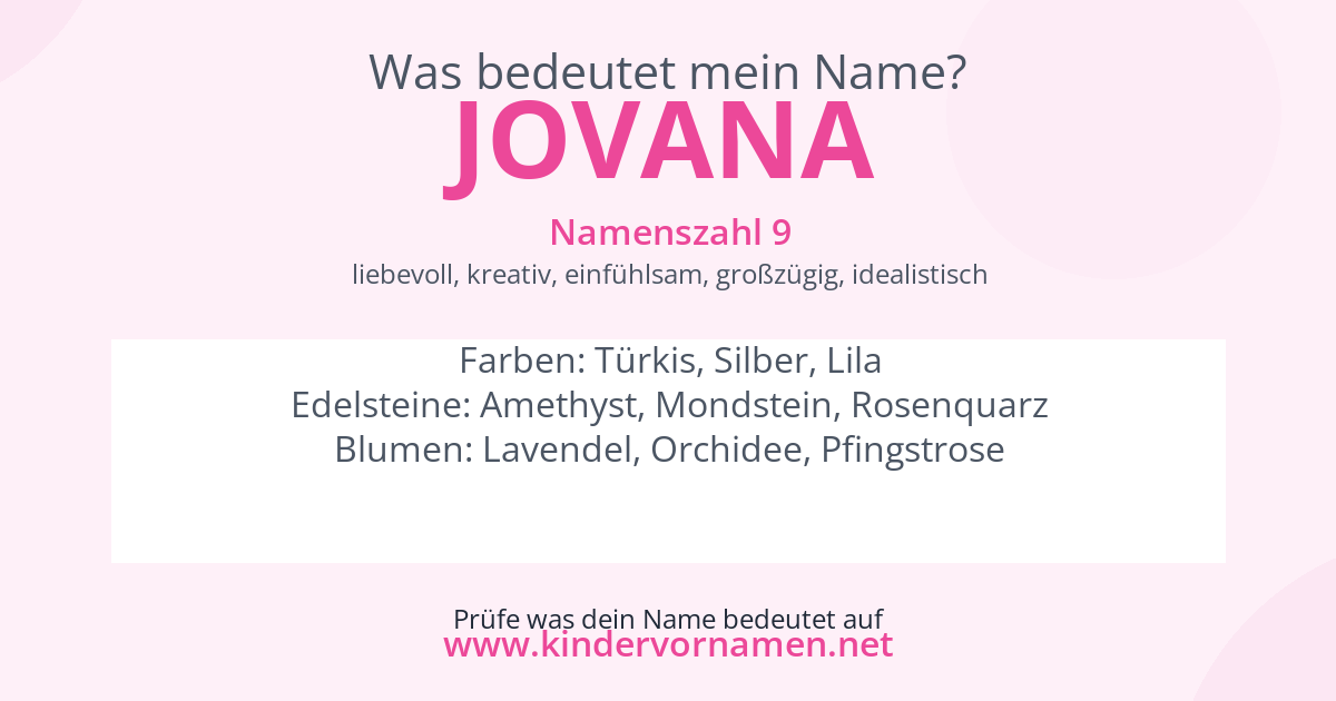 Was bedeutet der Name Jovana?