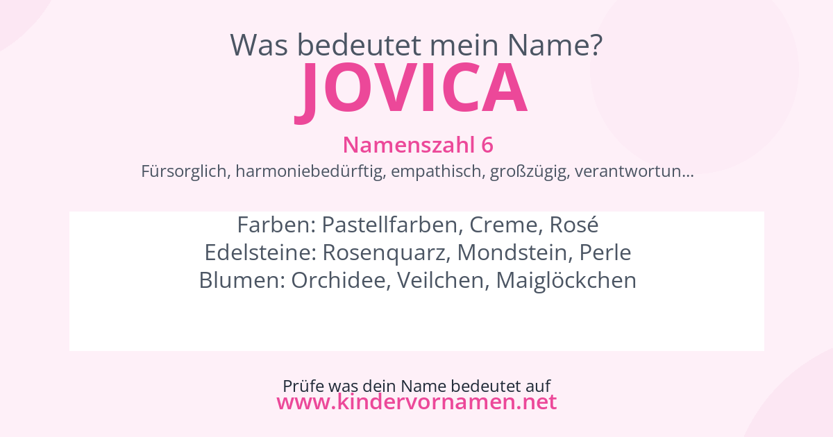 Was bedeutet der Name Jovica?