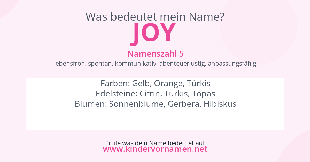 Was bedeutet der Name Joy?