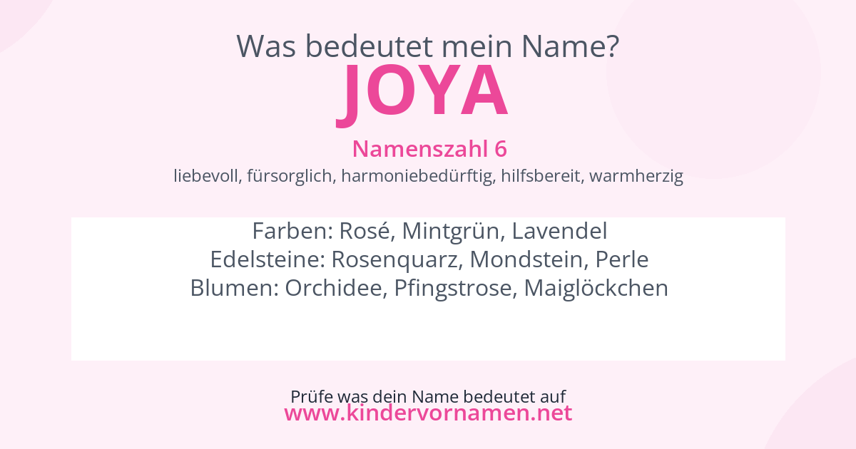 Was bedeutet der Name Joya?