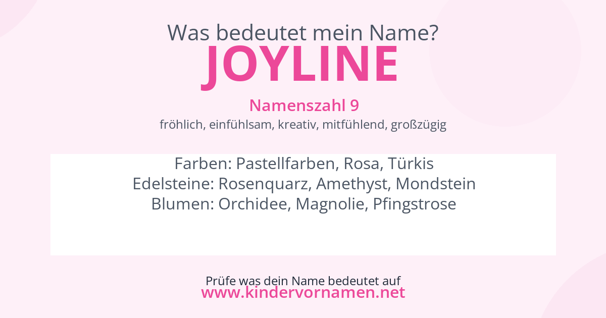 Was bedeutet der Name Joyline?
