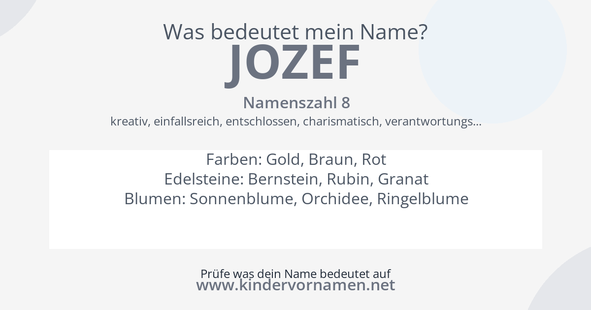 Was bedeutet der Name Jozef?