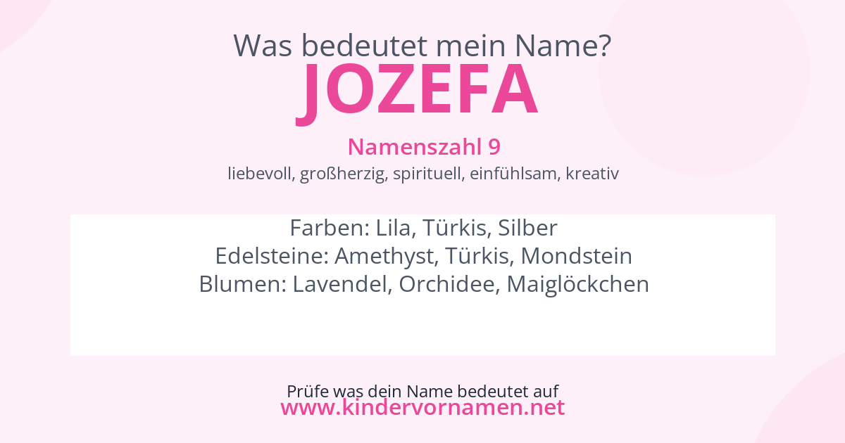 Was bedeutet der Name Jozefa?