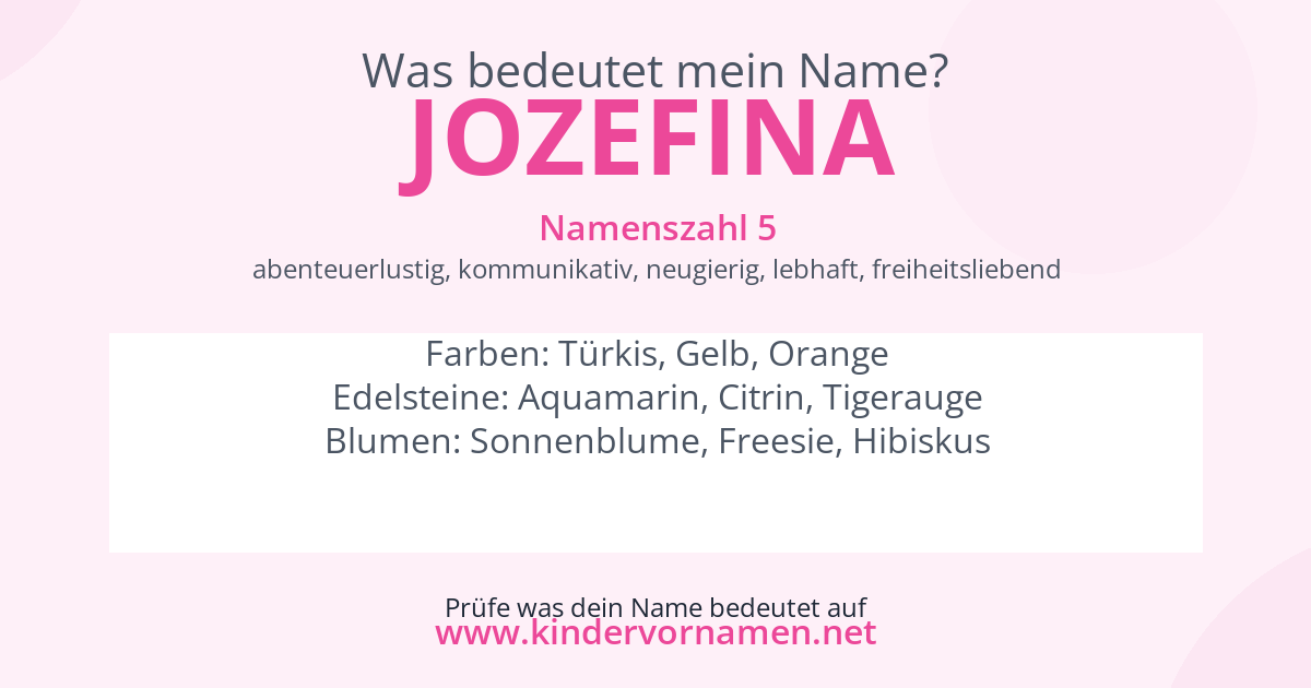 Was bedeutet der Name Jozefina?