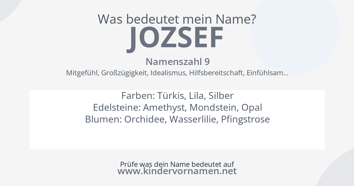 Was bedeutet der Name Jozsef?