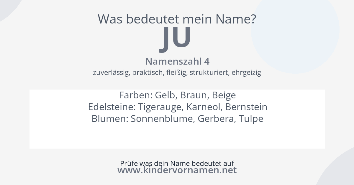 Was bedeutet der Name Ju?