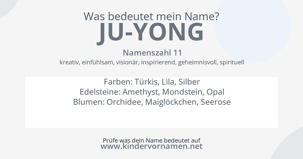 Was bedeutet der Name Ju-Yong?