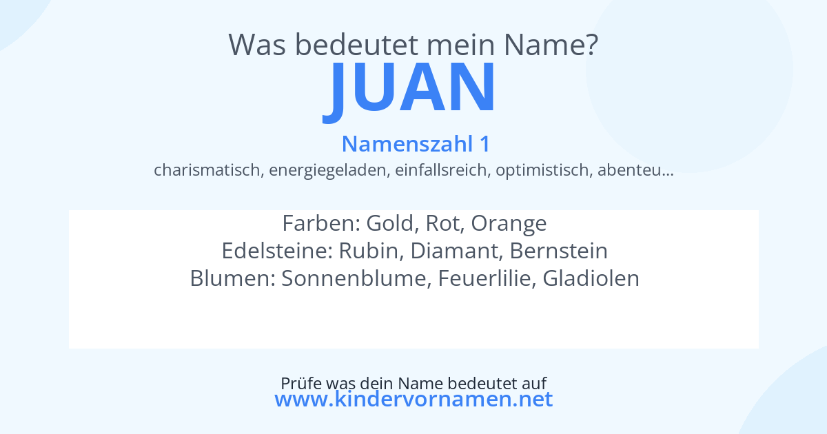 Was bedeutet der Name Juan?