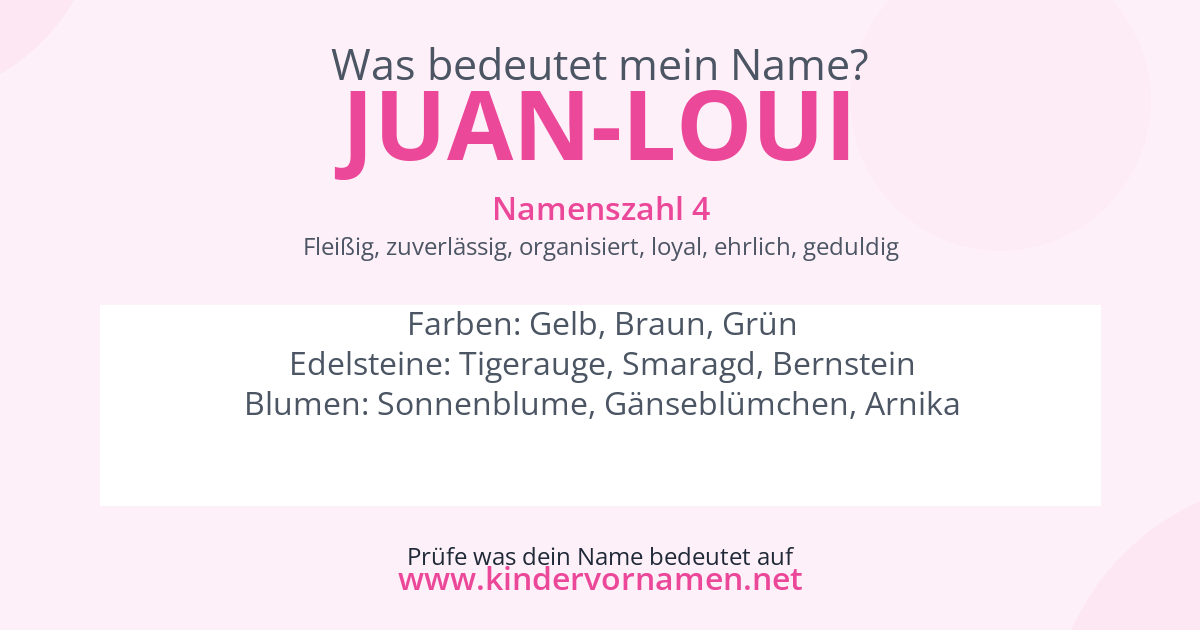 Was bedeutet der Name Juan-Loui?