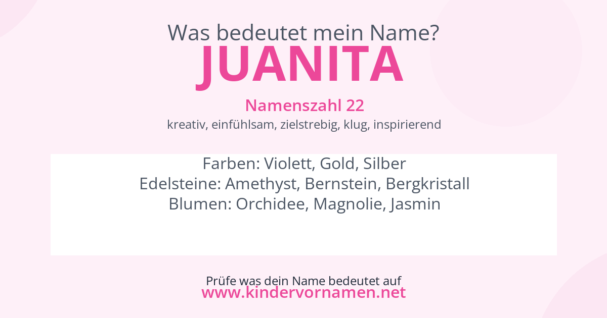Was bedeutet der Name Juanita?