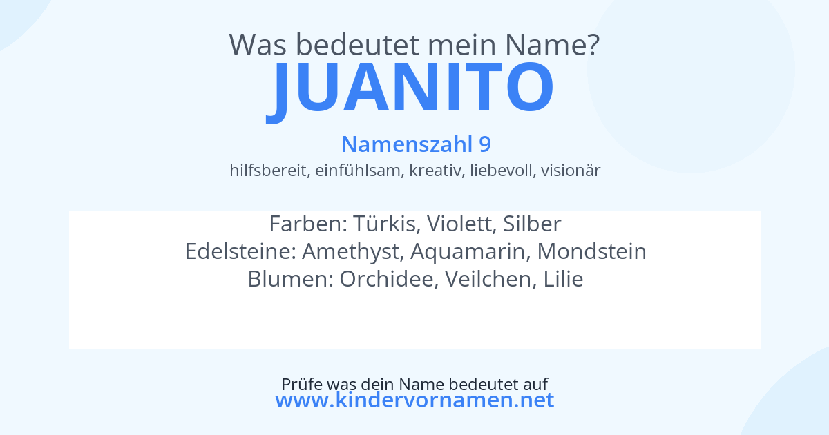 Was bedeutet der Name Juanito?