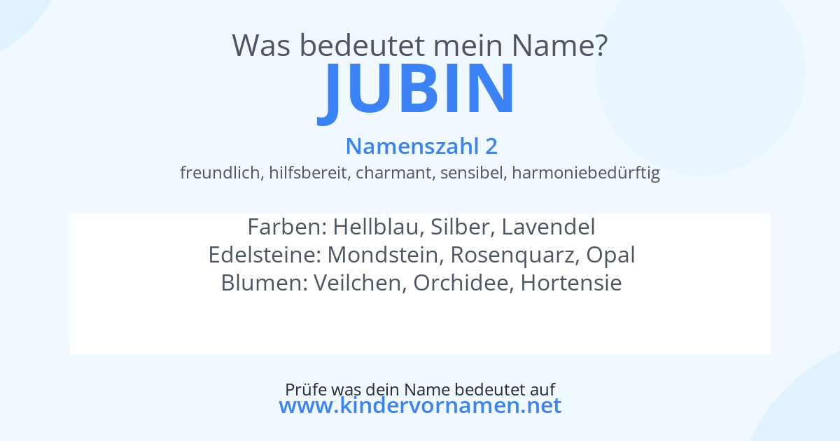 Was bedeutet der Name Jubin?