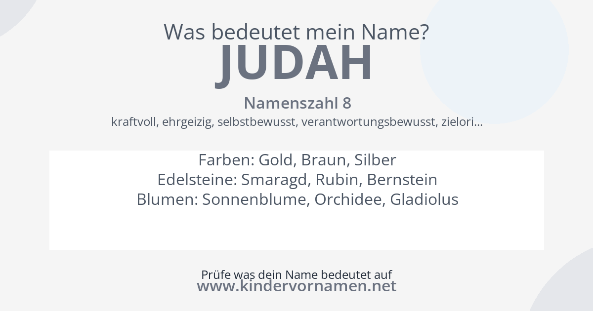 Was bedeutet der Name Judah?