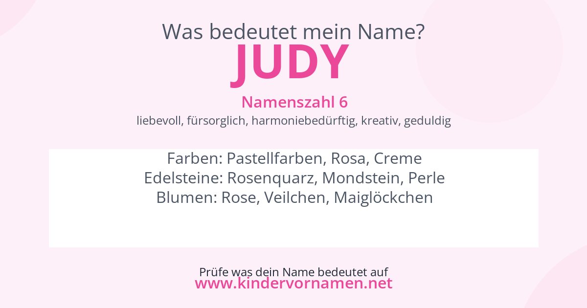 Was bedeutet der Name Judy?