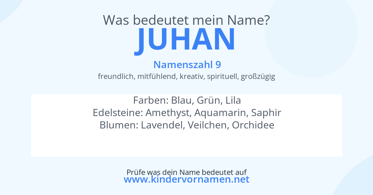 Was bedeutet der Name Juhan?