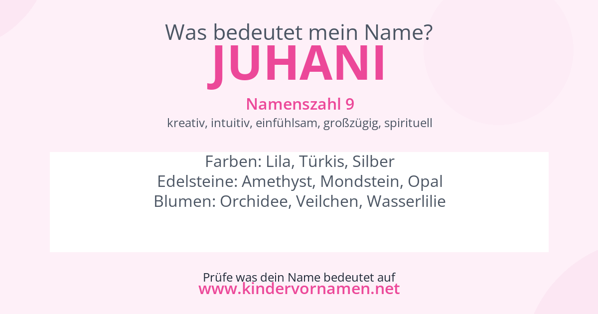 Was bedeutet der Name Juhani?