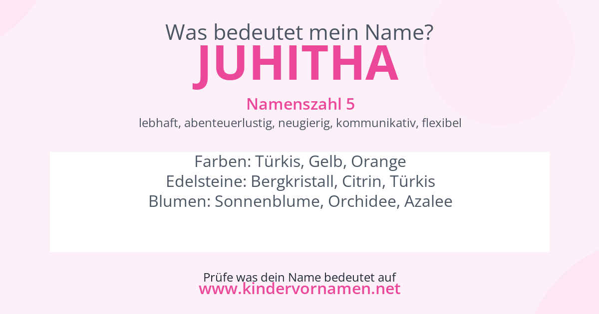 Was bedeutet der Name Juhitha?