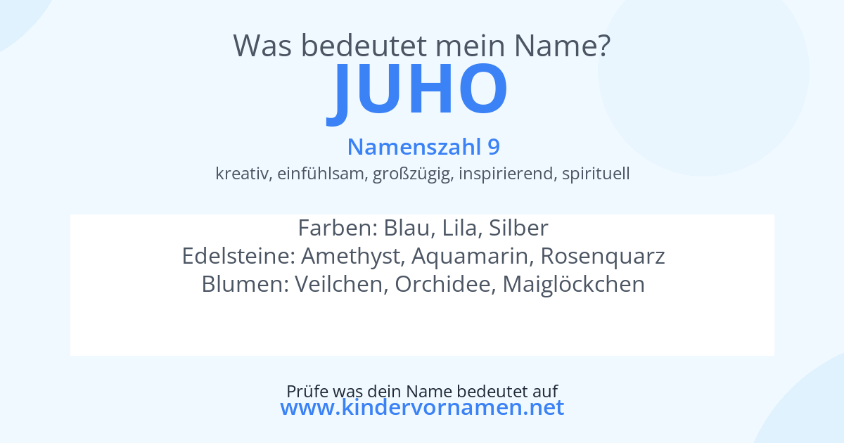 Was bedeutet der Name Juho?