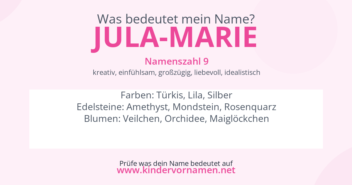 Was bedeutet der Name Jula-Marie?