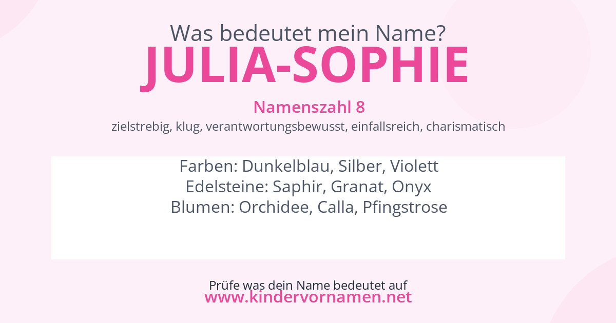Was bedeutet der Name Julia-Sophie?